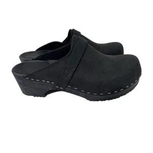 Sandgrens Mujeres Cuero Negro Dublín Zueco Mula Slide Zapatos Talla 37 EE. UU. 6.-6,5 NUEVO - Imagen 1 de 12