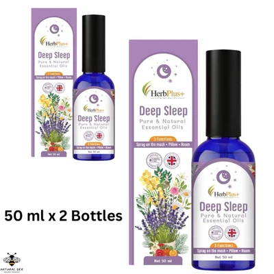 2 x Herbal Deep Sleep Pillow Mist Spray Pure & Natural Essential Oli Lavender - Image 1 of 4