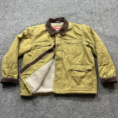 Abrigo de Granero Forrado Wrangler Sherpa Chaqueta para Tareas Para Hombres Grande Verde Tareas Pana Foto 1 de 4