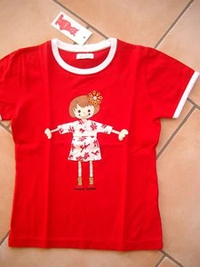 (C378) Süßes Quincy Girls T-Shirt mit Mädchen Druck und aufgenähtem Kleid gr.140 - Picture 1 of 3