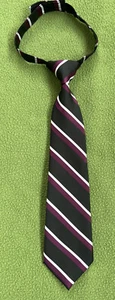 Cravatta elegante nuova senza etichette Little Boys Gymboree nera viola bianca a righe 2T-5T - Foto 1 di 10
