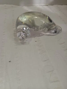 León marino, peso de papel de vidrio transparente, vida marina, océano, playa, - Imagen 1 de 9