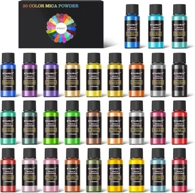 Polvo de mica, pigmento de resina de 30 colores, polvo de mica brillante. neuvo. - Image 1 of 4