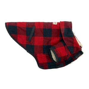Woolrich Sherpa Foderato Rosso Bufalo Plaid Cappotto per Cani Giacca Medium - Foto 1 di 5