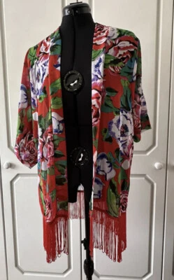 Sommerschal Kimono Cardigan Tops Strand Abdeckung Bikini Beachwear Größe 12-14 - Bild 1 von 4