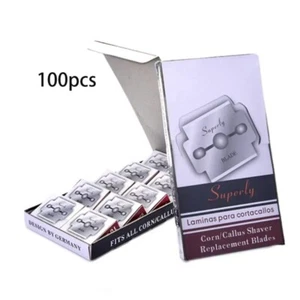 100 pcs = 10 packs of Toenail Pedicure Trim Nails Razor Corn cutter feet Blades - Picture 1 of 10