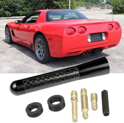 3'' Short Black Carbon Antenna Mast Radio AM/FM for CHEVROLET CORVETTE 1997-2004 - Image 1 of 4