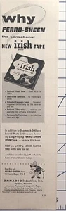 Ferro-Sheen Irish Recording Tape Du Pont Mylar Opelika AL Vintage Print Ad 1955 - Bild 1 von 2