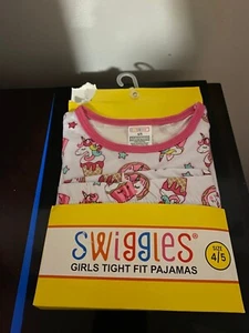 BRAND NEW GIRL'S SIZE 4/5 2 PIECE SWIGGLES TIGHT FIT PAJAMA SET - Picture 1 of 10