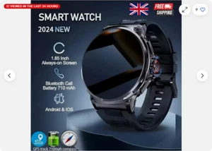 New 1.85-inch Ultra HD Smart Watch GPS Track Bluetooth Call 710 mAh battery UK - Picture 1 of 22