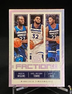 2018-19 Panini Status Factions #27 Andrew Wiggins, Towns, Rose - Minnesota - Picture 1 of 2
