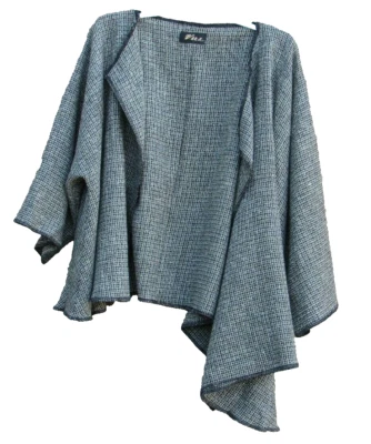 Жакет шаль асимметричный свитер надежном кромки шерсти твид открытый передний один размер - Изображение 1 из 4