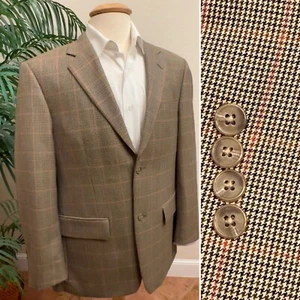 VITALE BARBERIS CANONINCO BLAZER SIZE 38 SPORT COAT HOUNDSTOOTH PLAID JACKET - Picture 1 of 13