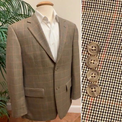 VITALE BARBERIS CANONINCO BLAZER SIZE 38 SPORT COAT HOUNDSTOOTH PLAID JACKET - Image 1 of 4