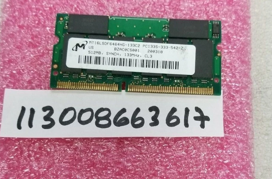  512MB SDR SDRAM SYNCH SD PC PC133 133 144PIN NON-ECC INTEL NOTEBOOK  32X8 - Image 1 of 1