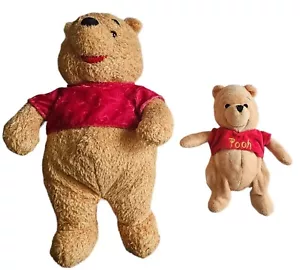 Disney Vintage Valentine Winnie the Pooh 14" Plush and 8" Plush Toy Bears - Picture 1 of 7