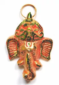 **Beautiful** Small Gold Coloured Ganesh Hindu Metal Wall Plaque Mask 7.5cm - Picture 1 of 3