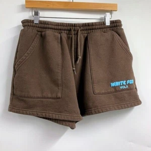 White Fox Women's Cotton Athletic Elastic Waist Drawstring Sweat Shorts Size XL - Picture 1 of 12