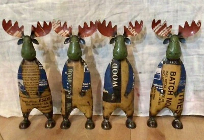 Estatua de alce de chatarra reciclada reutilizada rústica de 13" de alto hogar granja jardín Foto 1 de 2