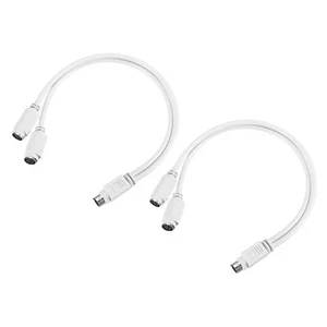 2Pcs PS/2 Adapter MDIN6 1.08FT PS/2 Male to Dual Female for Keyboard Mouse,Black - Picture 1 of 5