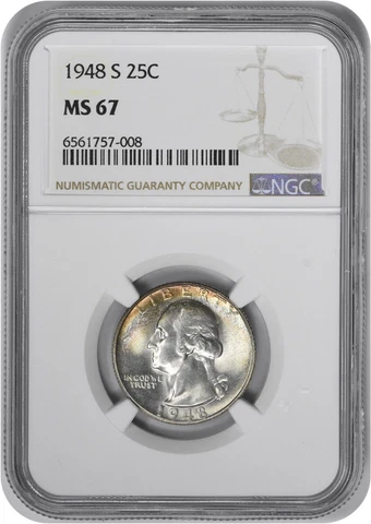 1948-S Washington Silver Quarter MS67 NGC Cover