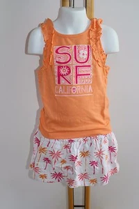 Gymboree Hop ’n’ Roll Girl's Size 4 Shirt Top Surf Palm Tree Skirt Cali NWT NEW - Picture 1 of 1
