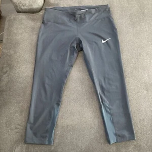 NIKE Power Epic Lux Running Crop Leggings Women’s Size L Black Pants Athleisure - Picture 1 of 9