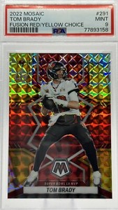 2022 Mosaic Tom Brady Super Bowl LV MVP Fusion Red/Yellow Choice /80 Buccaneers