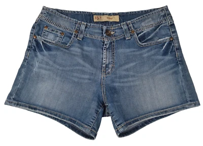 Pantalones Cortos Vaqueros BKE Hebilla Mujer Talla 29 Wendi Envejecidos Puntada Gruesa Elastizados Foto 1 de 4