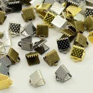 LOT de 80 EMBOUTS PINCES ATTACHE RUBAN à griffes 6mm MIX 5 COULEURS bijoux - Foto 1 di 1