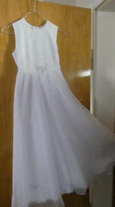 Kommunionkleid lang mit Bolero und Täschchen getragen - Bild 1 von 10