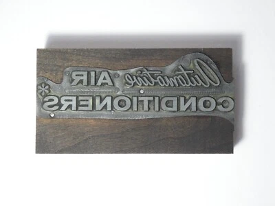 Vintage Printing Letterpress Print Block Automotive Air Conditioners - Image 1 of 4