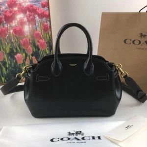 COACH Empire Carryall Bag 26 CU066 Black Glove Tanned Leather New Outlet - Picture 1 of 15