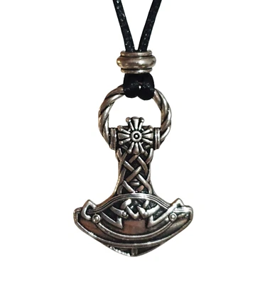 Thors Hammer Drehmoment Anhänger Halskette Viking Keltischer Knoten Norse Pagan - Bild 1 von 4