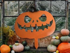 Halloween Pumpkin Decoration Metal Art Lawn Spike - Picture 1 of 3
