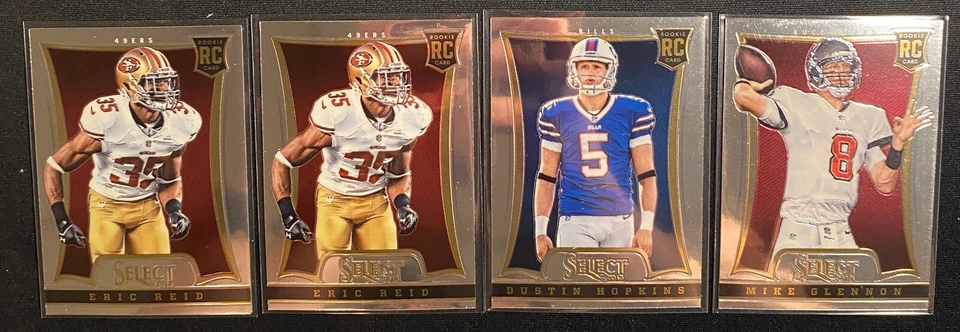 Eric Reid Dustin Hopkins Mike Glennon 2013 Panini Select x4 RC Rookie Lot - Image 1 of 1