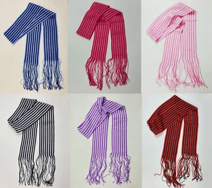 3 in 1 Striped Neck Scarf Headband & Belt w/Tassels Women Girls DIY - Picture 1 of 15