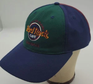 Vtg Hard Rock Cafe London Color Block Hat Wool Blend Baseball Cap Snapback 90s - Picture 1 of 10