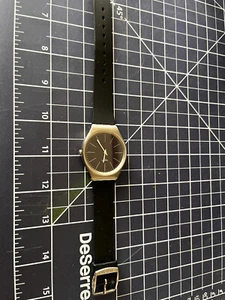 Navy Blue Swatch Skin Irony 38mm with Black Rubber Strap - Picture 1 of 3