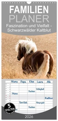 CALVENDO, CALVENDO Familienplaner 2026 - Faszination und Vielfalt - Schwarzwälder Kaltblut mit 5 Sp