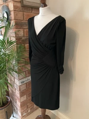 Coast Black Evening Dress Rouched Side Detail Size 12 Ball Occasion Cruise Ball - Image 1 of 4