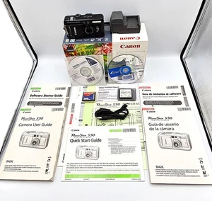 Cannon PowerShot S50 kompakte Digitalkamera mit Box + allen Handbüchern mit Tasche, Extras - Bild 1 von 20