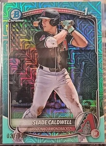 Slade Caldwell 2025 Bowman cromo primer refractor Aqua Mojo #/125 Arizona #BCP-21 - Imagen 1 de 2