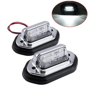 2X LED Placa Etiqueta Luz Número Lámpara Blanco Camión SUV Remolque RV Universal - Imagen 1 de 9