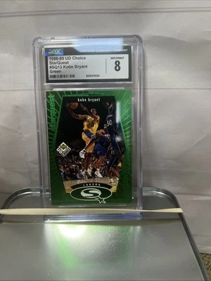 KOBE BRYANT 1998-99 UD CHOICE GREEN STARQUEST CARD #SQ13 CGC NM/MINT 8!! - Image 1 of 2
