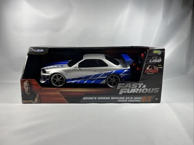 Fast & Furious Brian's Nissan Skyline GT-R (R34) 2.4 GHz Turbo Boost R/C Car NEW - Image 1 of 4