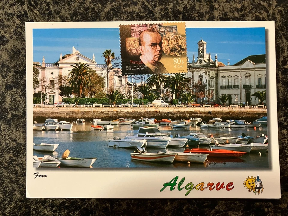 Portugal 1999 - Faro Postcard with Jaime Martins Barata stamp set fdc Faro - Image 1 of 1