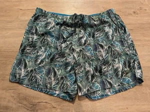 VTG 80s 90s Speedo Spell Out Tropical Leaf AOP Swim Trunks Shorts Mens Large - Picture 1 of 7