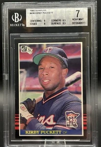1985 Donruss - Kirby Puckett #438 (RC) BGS 7 NM (8,8,8.5.6.5) TWINS HOF - Bild 1 von 2