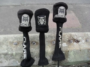 Set of 3 Lynx Black Cat Woods 1 ( 12 Degree ) , 3 & 5 With Head Covers - Picture 1 of 14